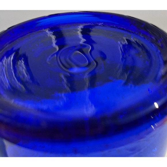 Vintage Cobalt Blue Blown Glass Tumbler/Flower Vase Highball Barware - Picture 8 of 10